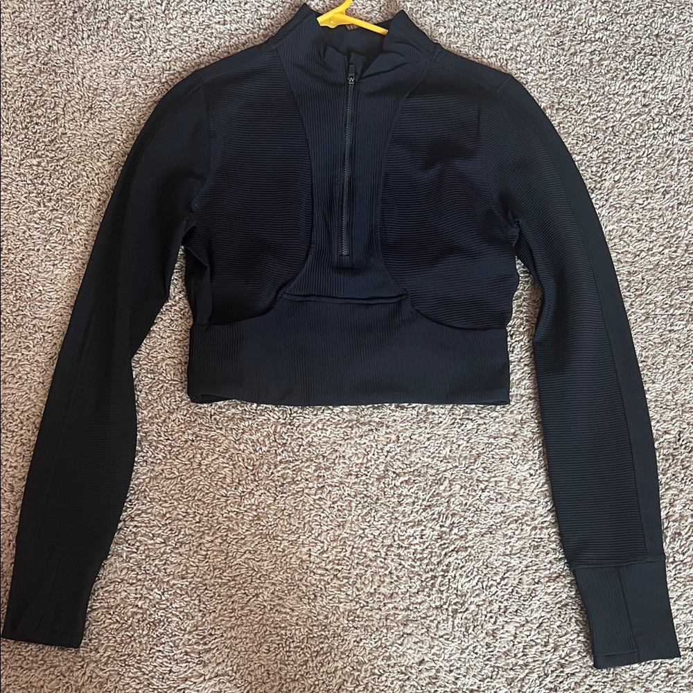 90 Degree By Reflex Black Cropped Hoodie